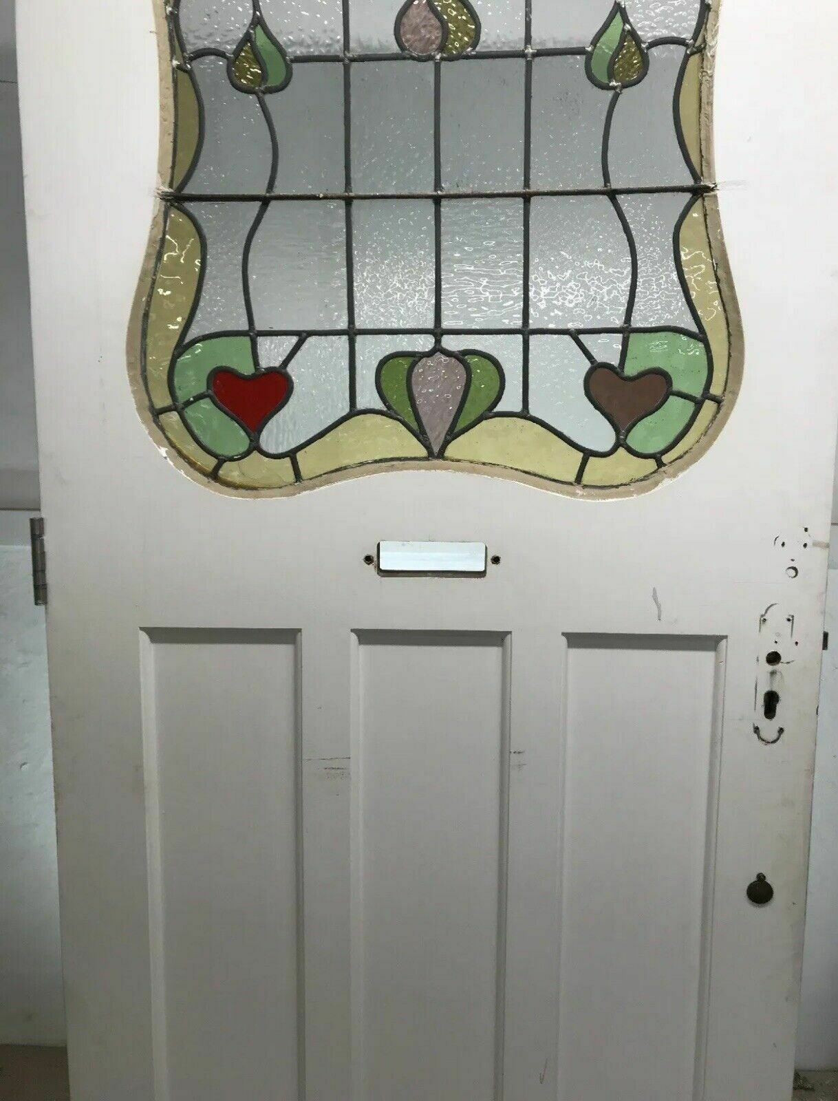 photo for sale Large Art Deco Stained Glass Front Door Wood Reclaimed Old Period 20s 30s Leaded