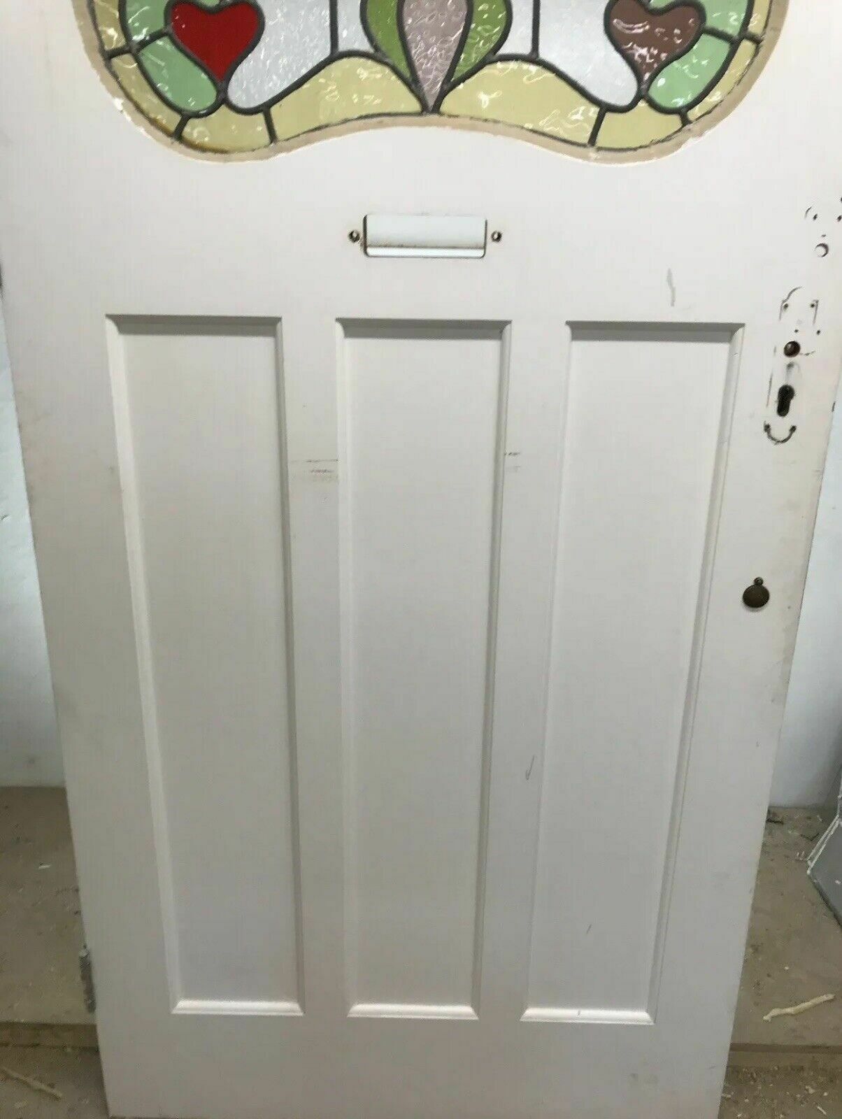 Home Fixtures Large Art Deco Stained Glass Front Door Wood Reclaimed Old Period 20s 30s Leaded photo