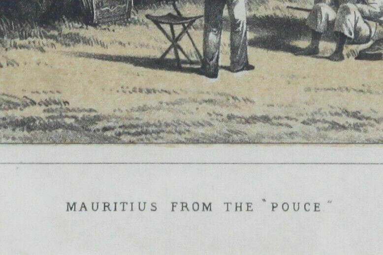 Coloured Lithograph By P S Duval. Titled "Mauritius From The Pouce" photo Art