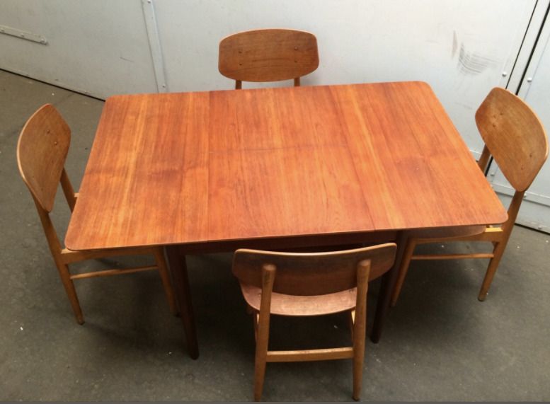 Set Of 4 Sb13 Lounge Chairs & Table By Cees Braakman For Pastoe, 1950 S,. photo for sale