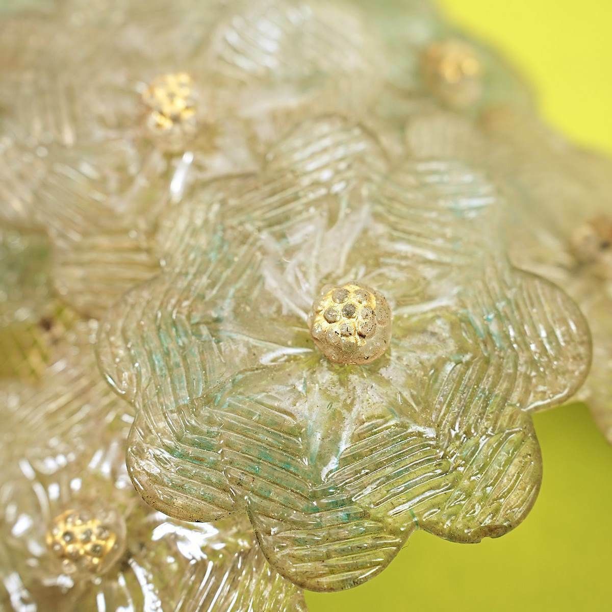 Pair Of Early 20th Century Murano Flower Glass Appliques photo buy