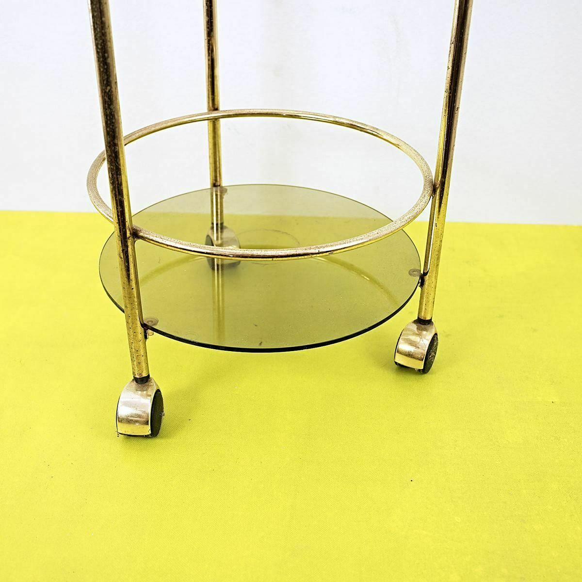 Storage Trolley In Metal And Smoked Glass photo furniture