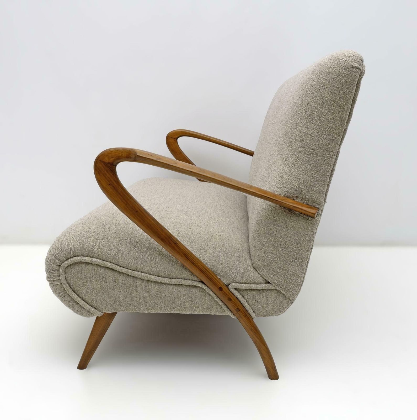 Guglielmo Ulrich Mid Century Modern Italian Bouclè Settee, 1950s photo buy