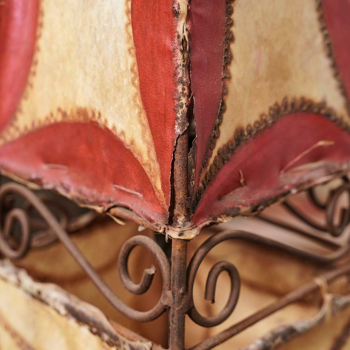 Ethnic Lamp In Painted Leather And Iron photo furniture