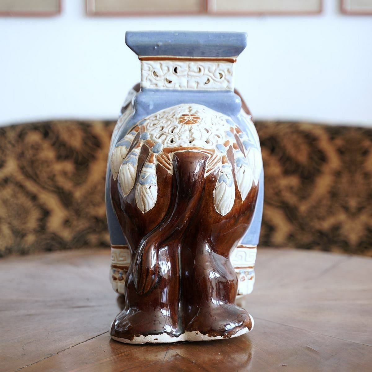 Elephant Coffee Table In Glazed Terracotta photo for sale