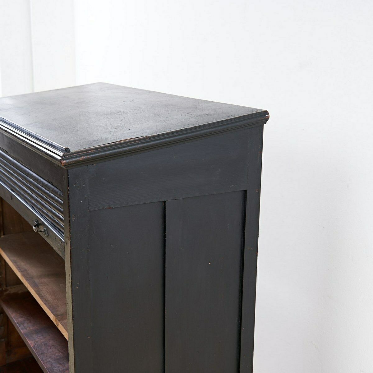 Rolling Shutter Cabinet From The 70s 80s, Black photo vinterior