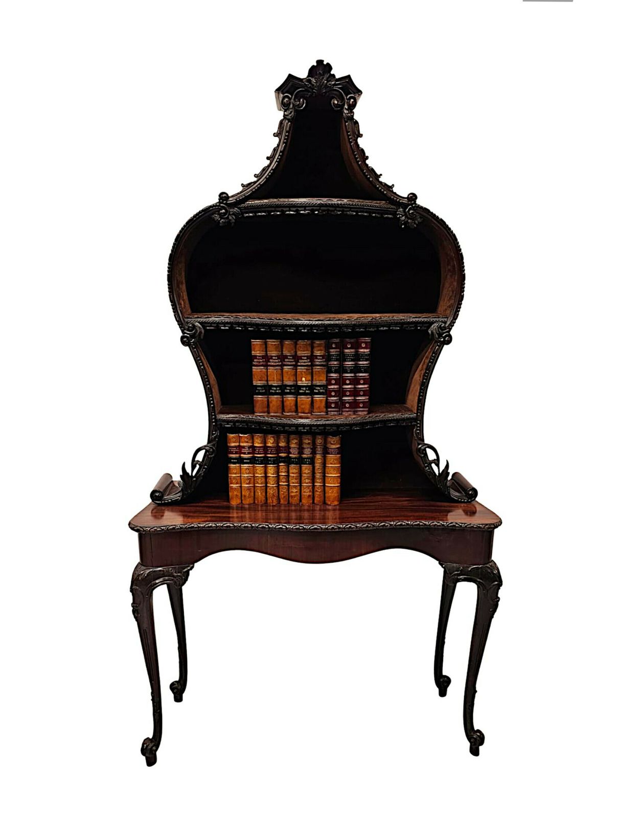 A Very Rare And Fine 19th Century Unusual Pair Of Mahogany Bookcases Or Display Cases photo 14427.417