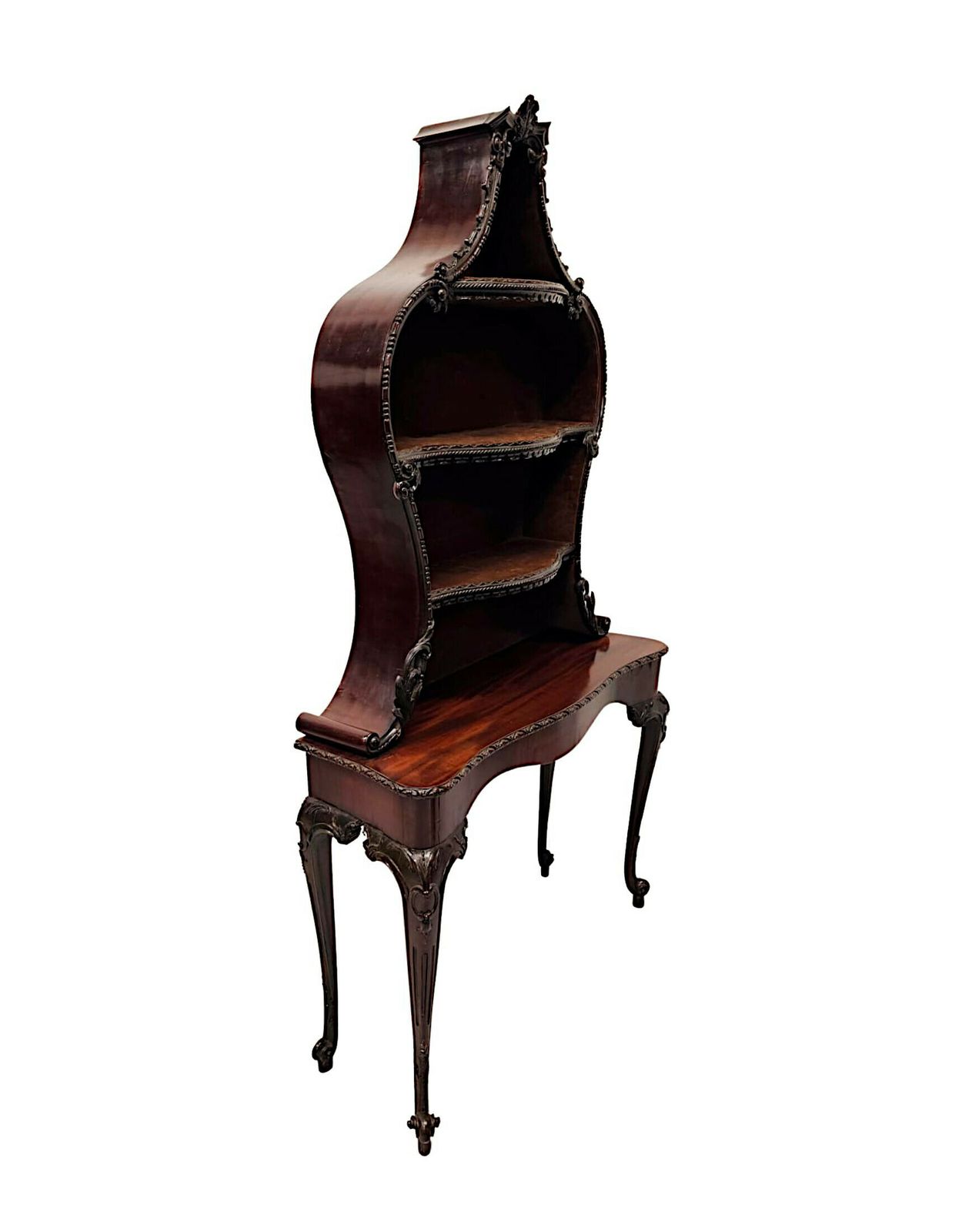 A Very Rare And Fine 19th Century Unusual Pair Of Mahogany Bookcases Or Display Cases photo vinterior