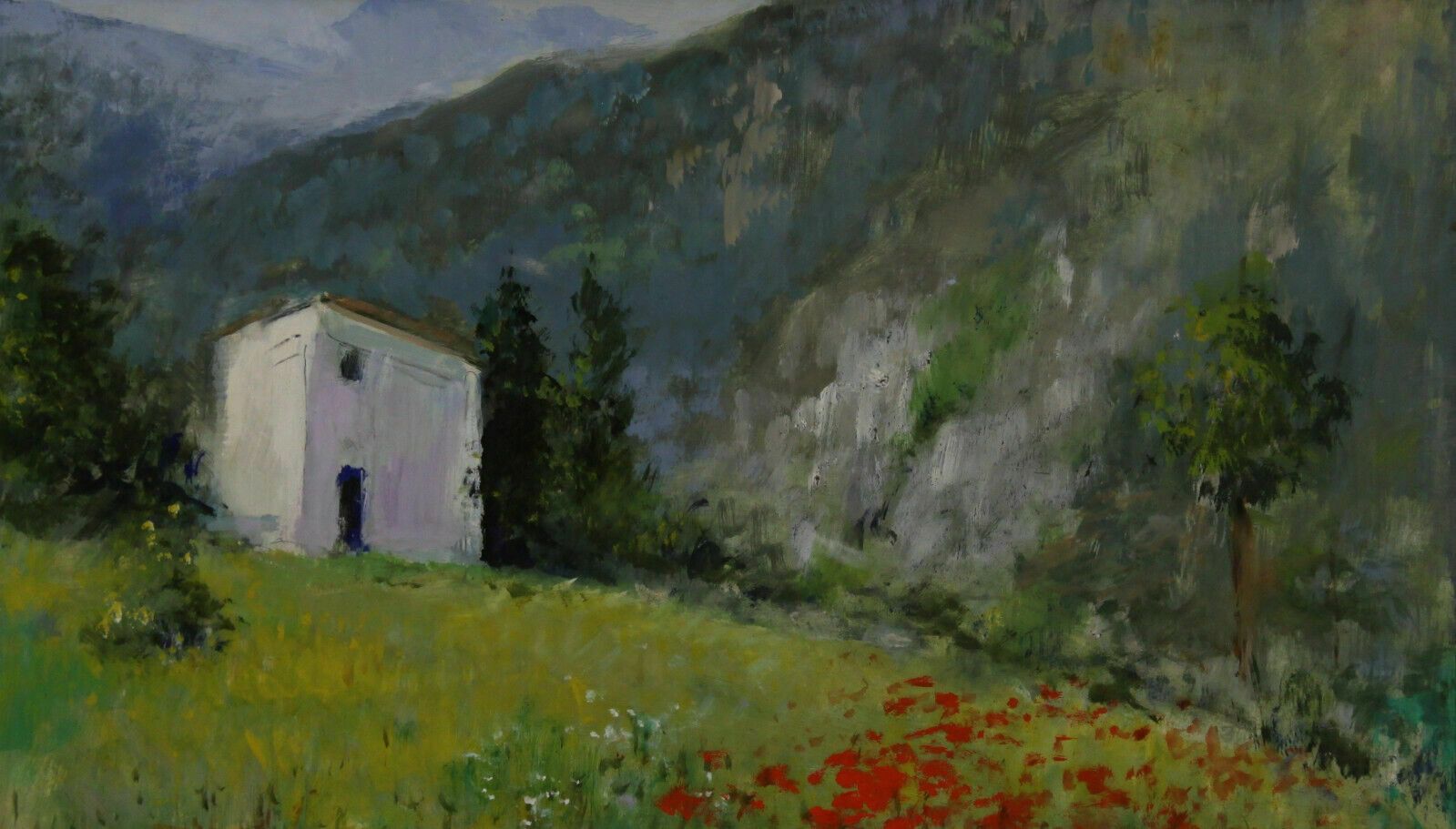 Oil On Board By Margaret H Wenn. View Of A Rural Chalet photo furniture