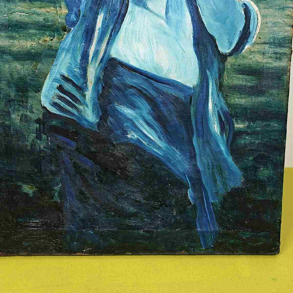 Schilderij Van Meisje Met Demijohn, Begin 20e Eeuw photo for sale