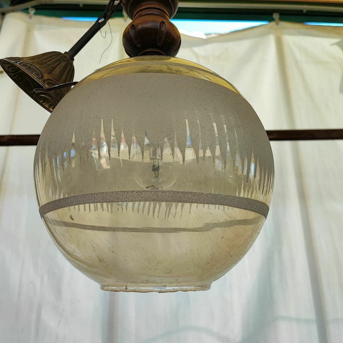 Boccia Chandelier In Worked Glass From The 70s   80s photo Lighting