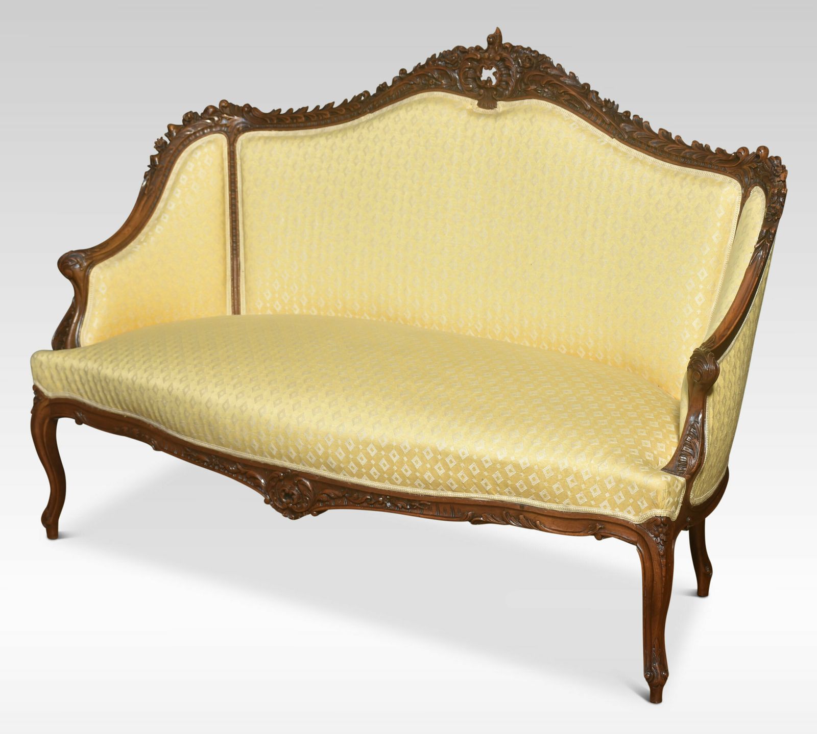Walnut Framed Two Seater Settee photo furniture