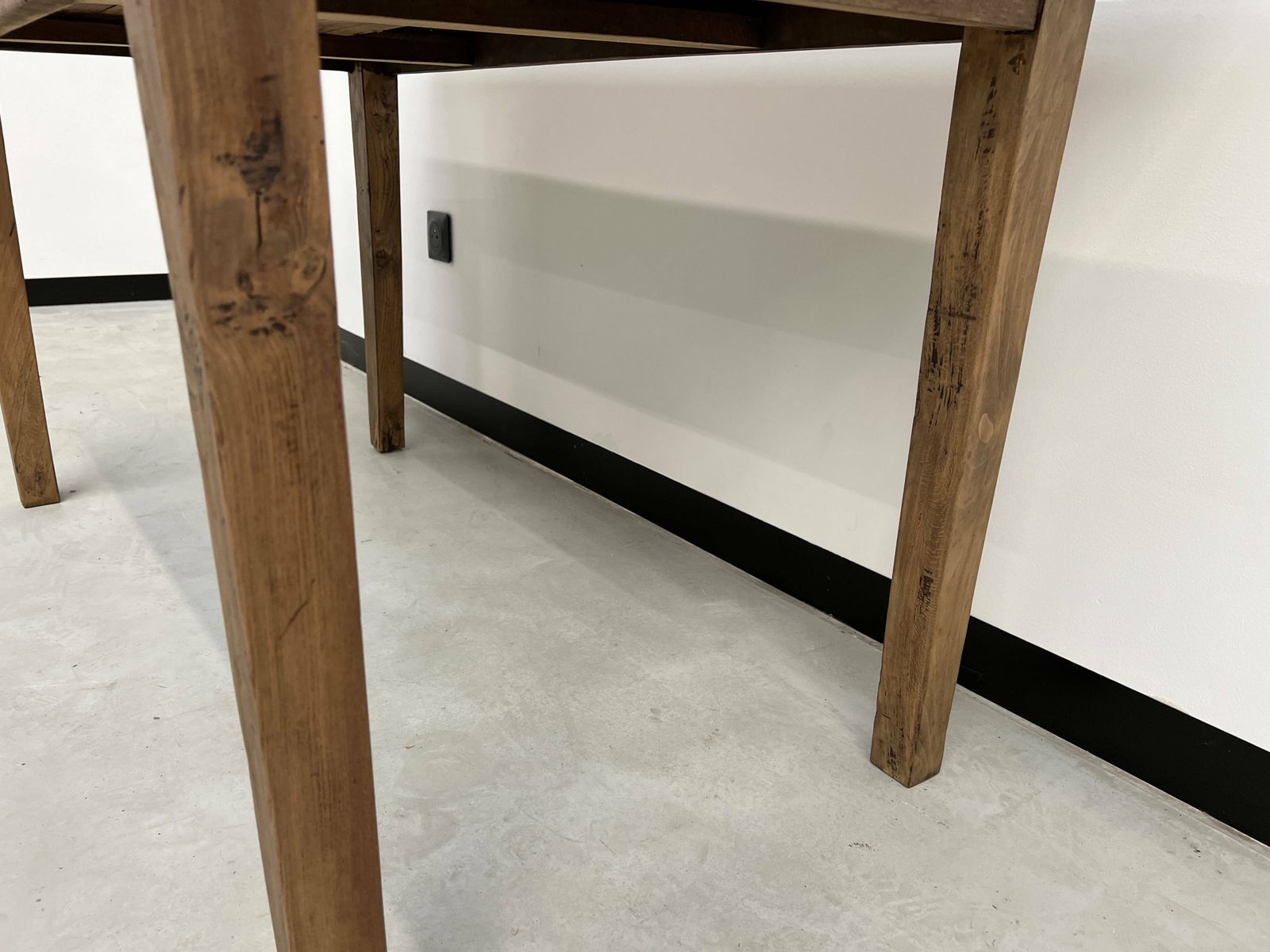 693.0 Small Walnut Farm Table With Spindle Legs photo