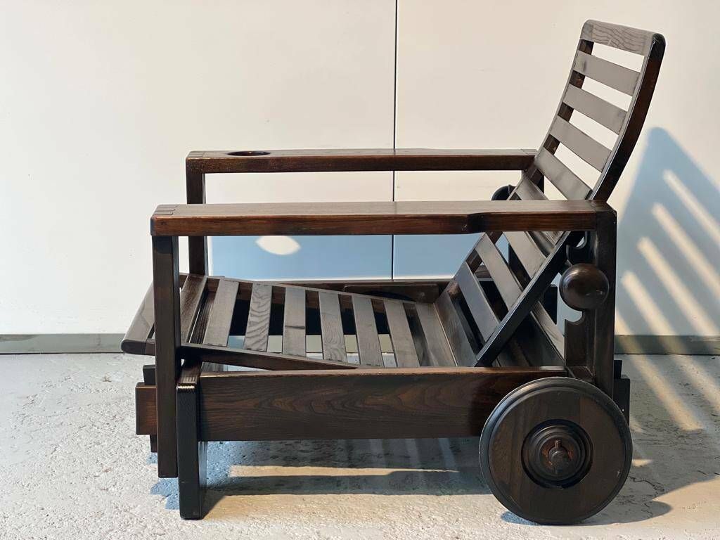 Wooden Armchair With Its Ottoman 1965 photo vinterior