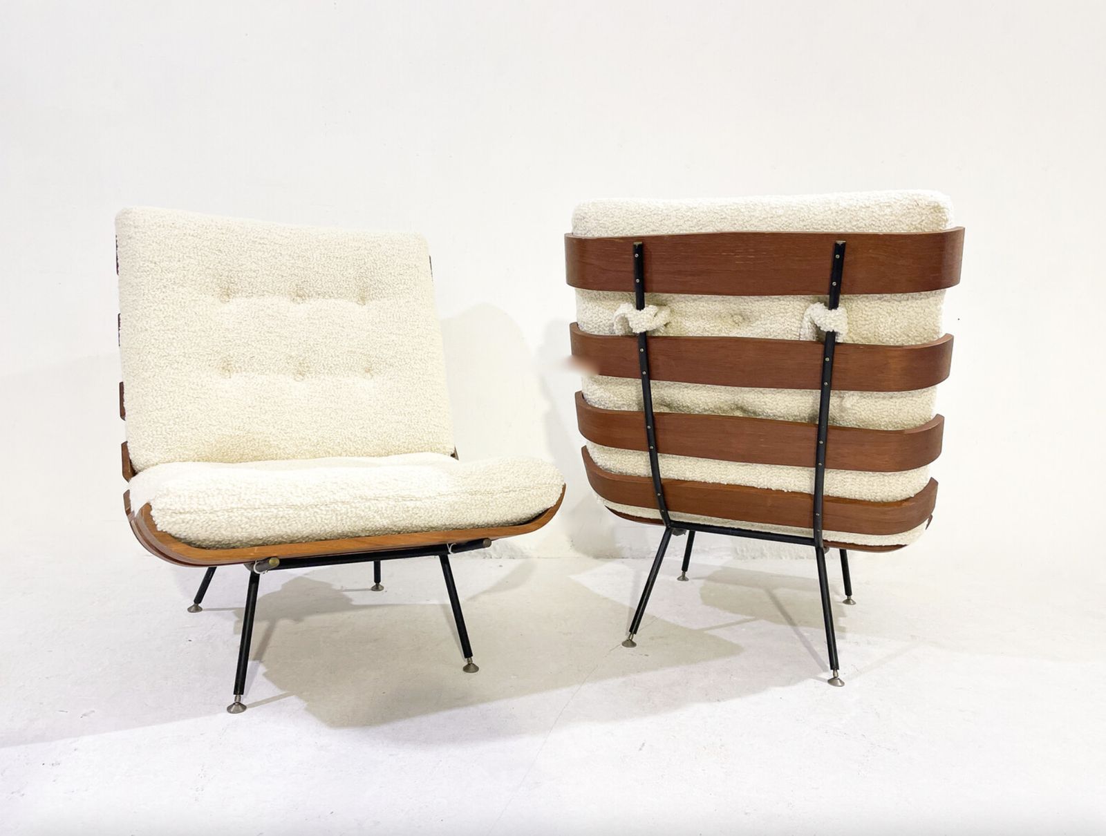 Pair Of Mid Century Modern Costela Lounge Chairs By Carlo Hauner And Martin Eisler