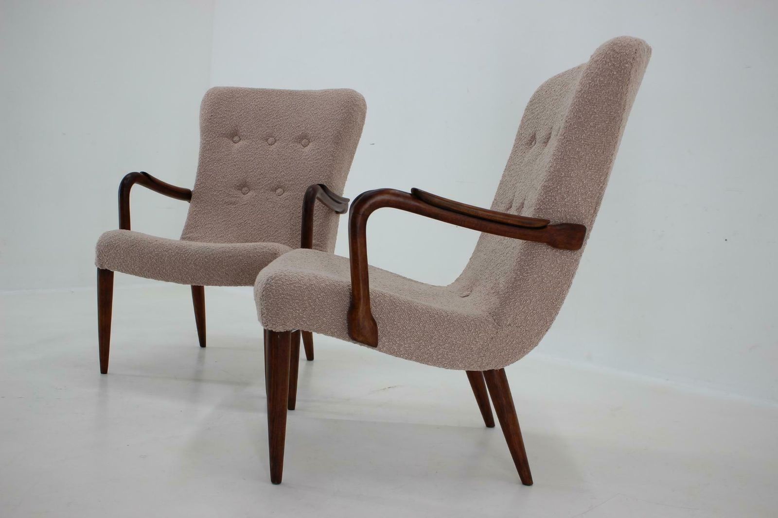 1960s Pair Of Restored Danish Armchairs In Boucle photo furniture
