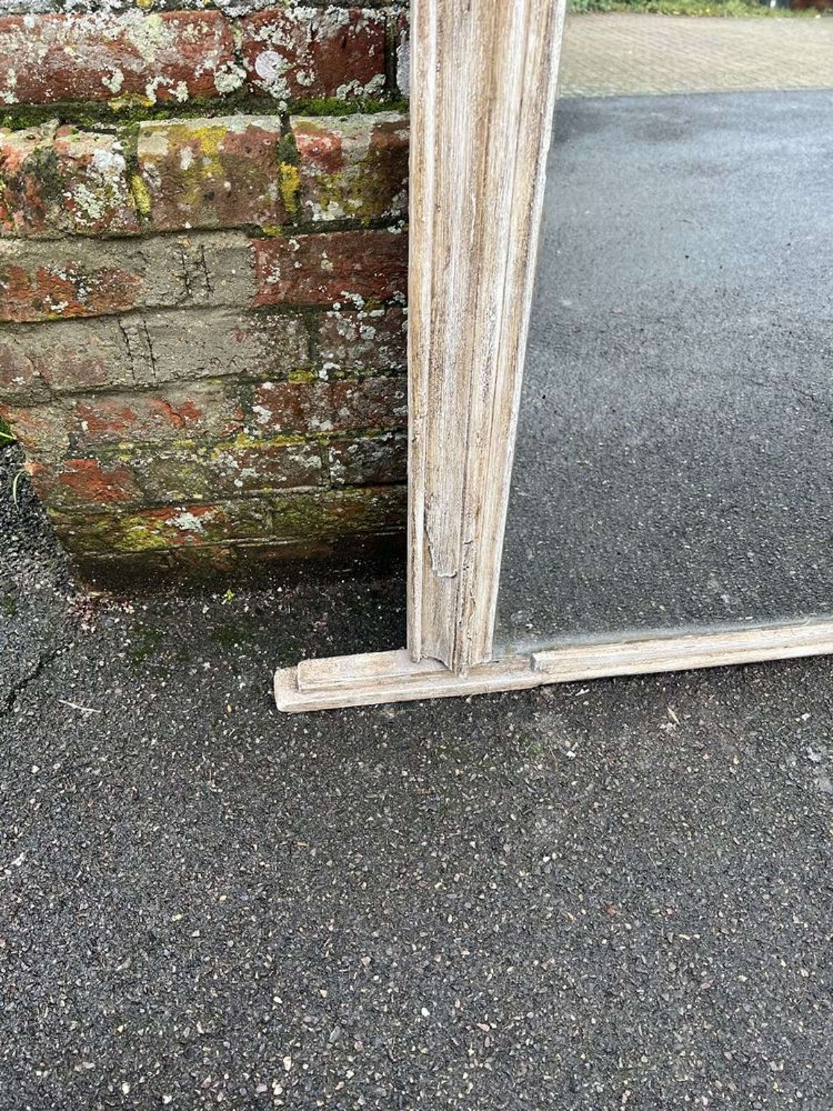 A Spectacular Large Antique English 19th C Arched Top Painted Mirror. photo Home Decor