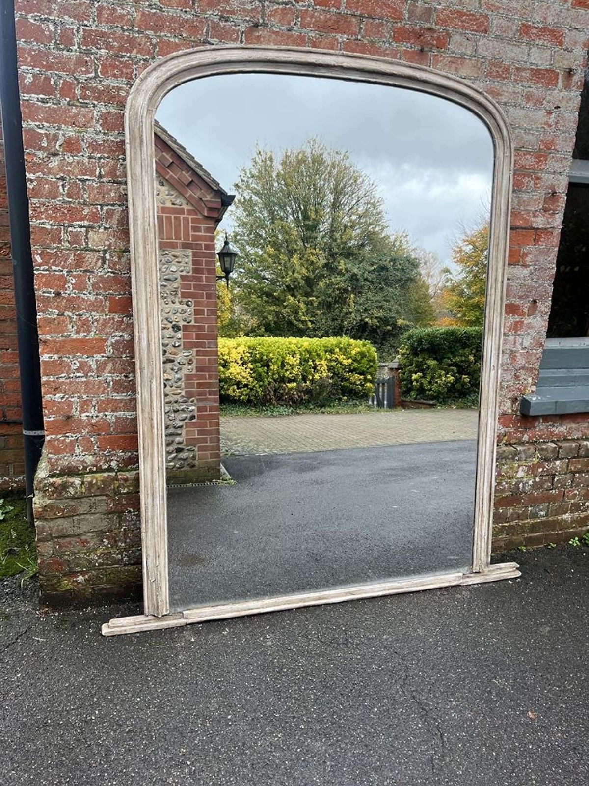 A Spectacular Large Antique English 19th C Arched Top Painted Mirror. photo buy