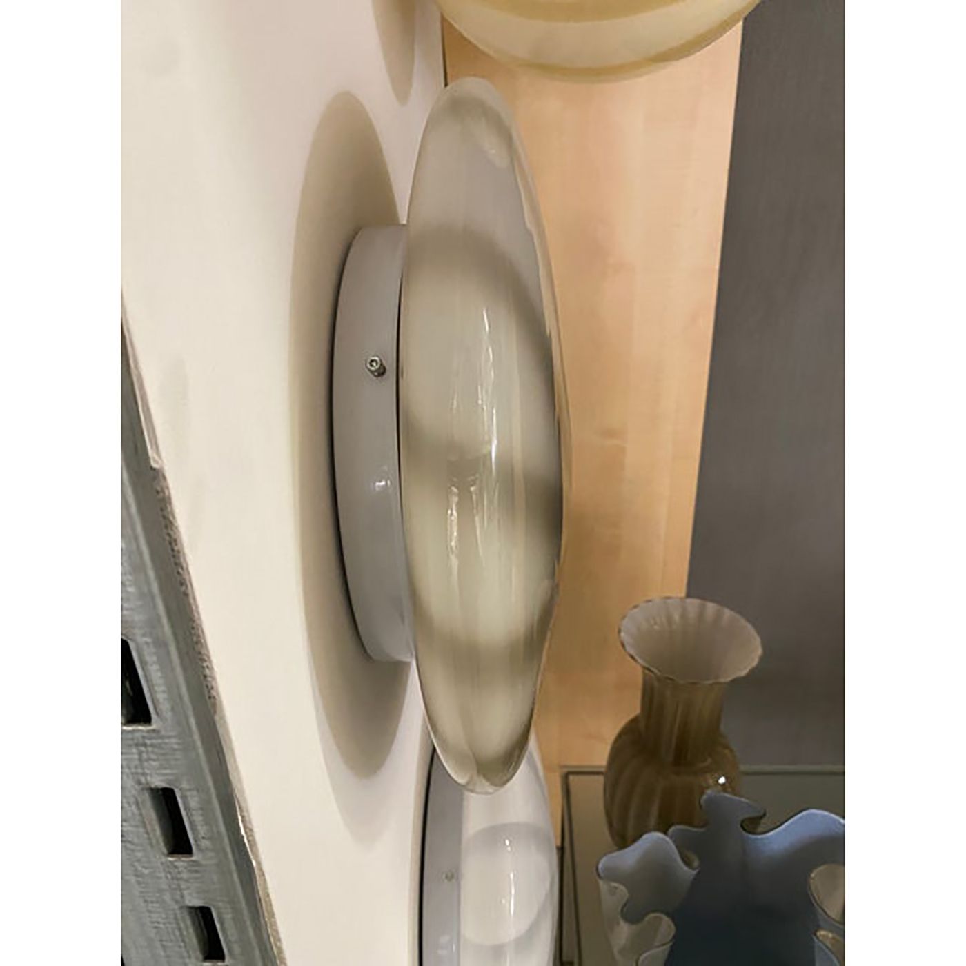 Contemporary Brown Reeds On White Murano Glass Wall Sconce Or Flush Mount photo furniture