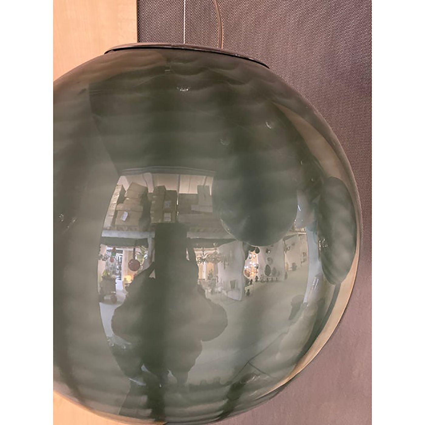 Contemporary Greenand Milky White Spider Sphere Pendant In Murano Glass photo furniture