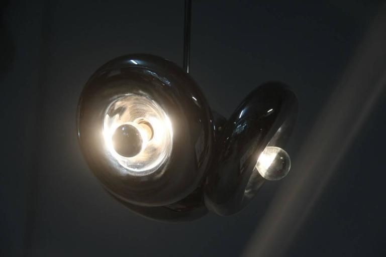 Ingo Maurer Chandelier , 1970s , Round, Steel , Donut Italian Design photo for sale