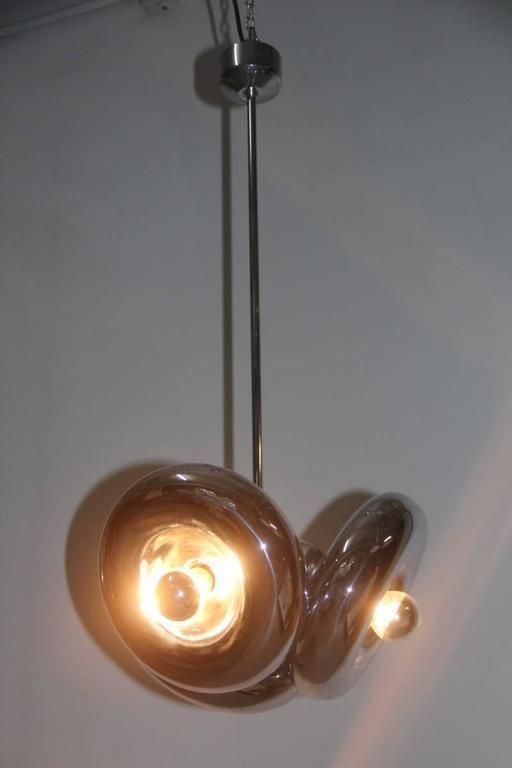 Ingo Maurer Chandelier , 1970s , Round, Steel , Donut Italian Design photo Lighting