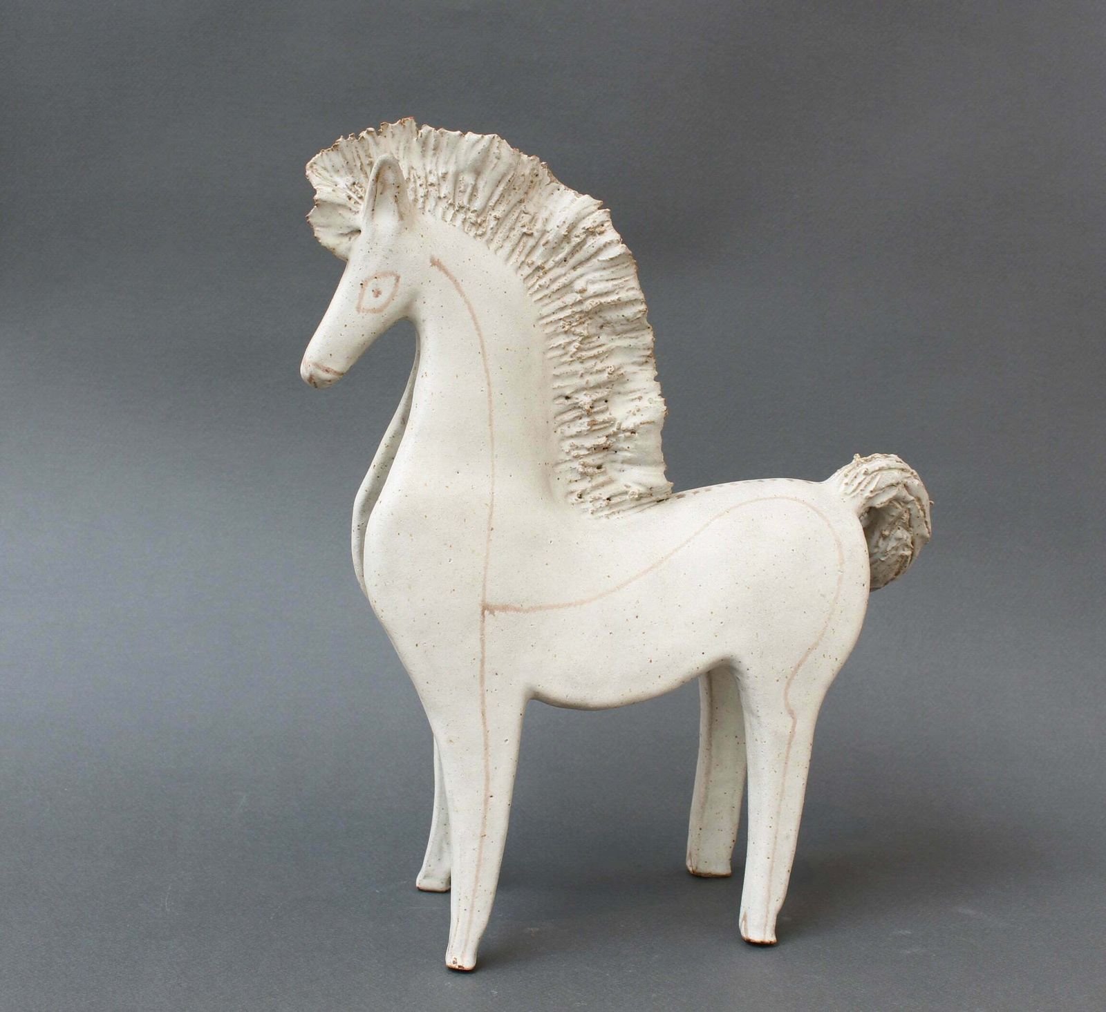 Vintage Ceramic Horse By Bruno Gambone (Circa 1970s)   Large photo furniture