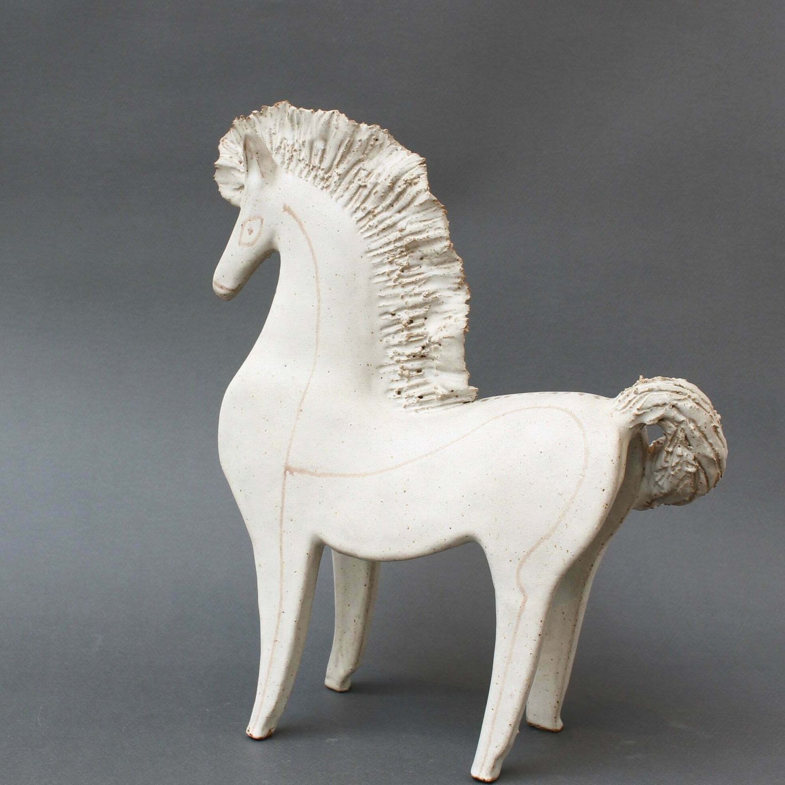 photo furniture Vintage Ceramic Horse By Bruno Gambone (Circa 1970s)   Large