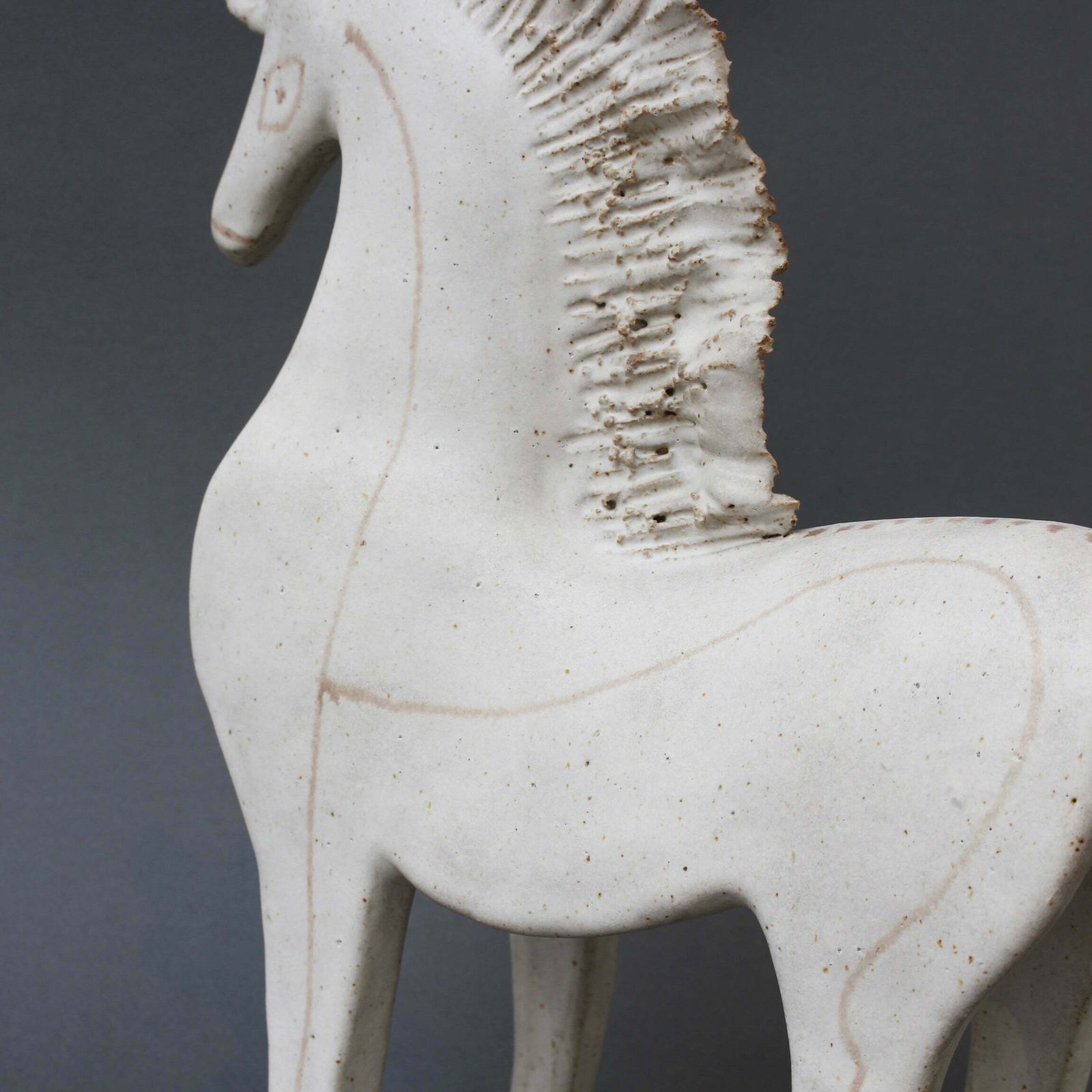 photo vintage Vintage Ceramic Horse By Bruno Gambone (Circa 1970s)   Large