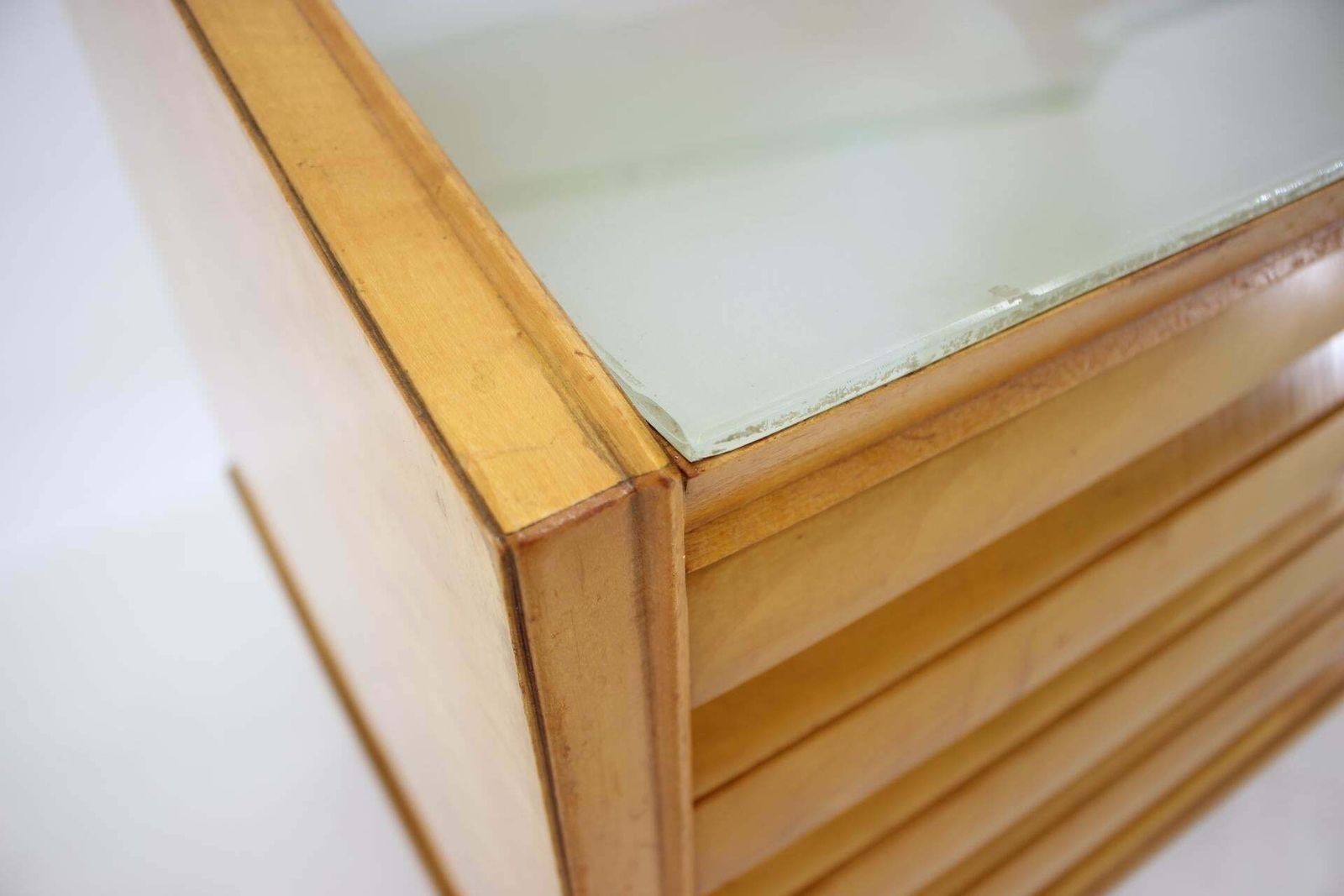 1960s Italian Sideboard/Chest Of Drawers In High Gloss Finish With Glass Top And photo 3383.0