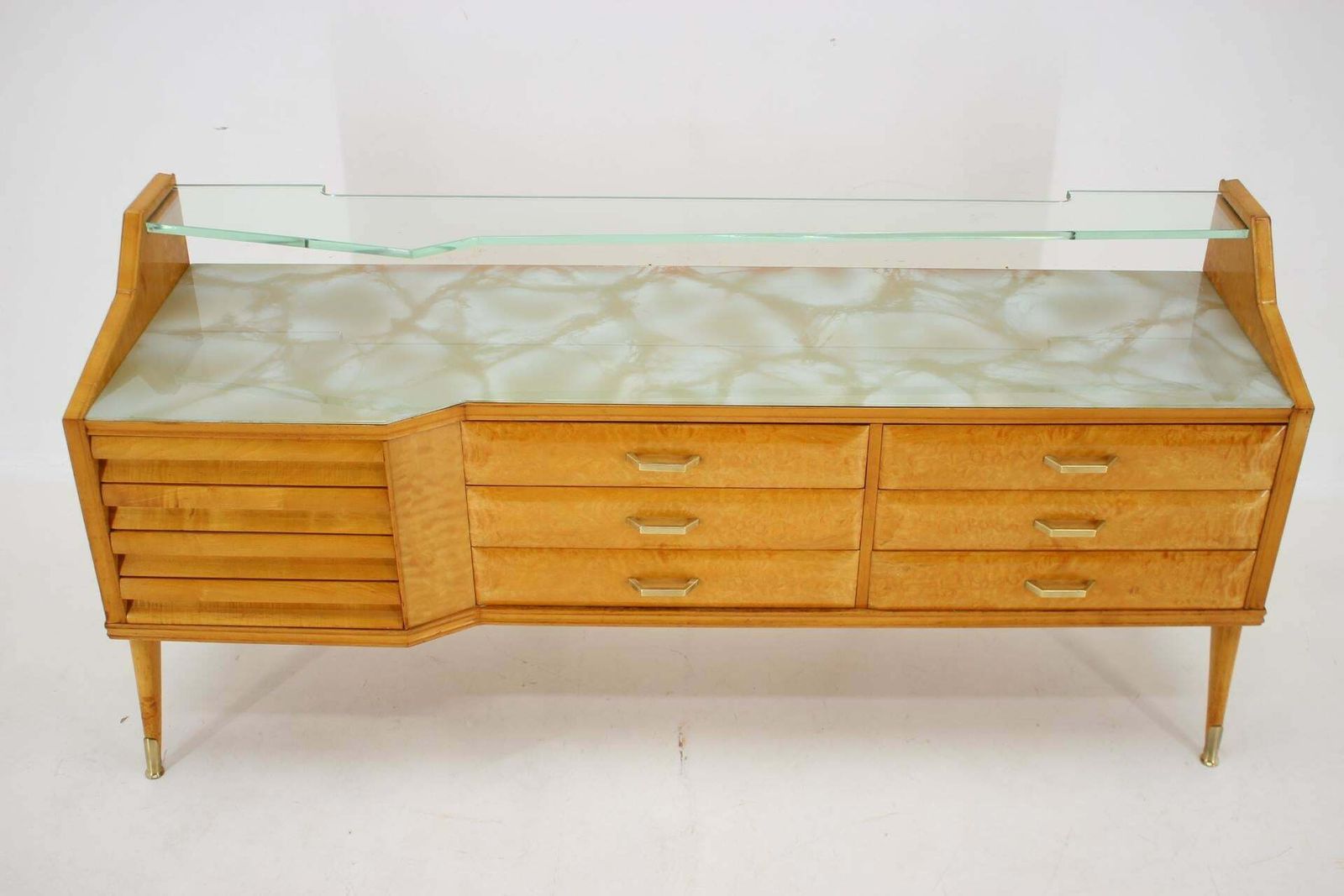 1960s Italian Sideboard/Chest Of Drawers In High Gloss Finish With Glass Top And photo buy
