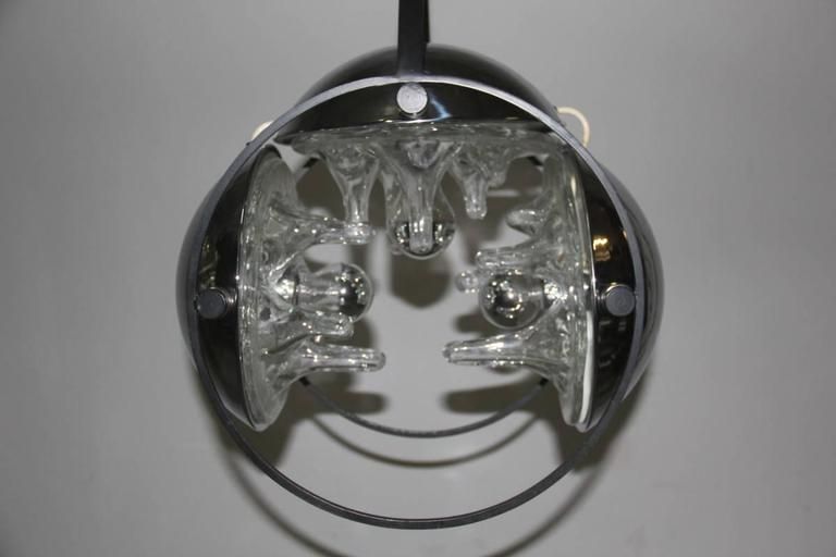 Italian Mazzega Chandelier Steel And Glass, 1970s photo 1920.0