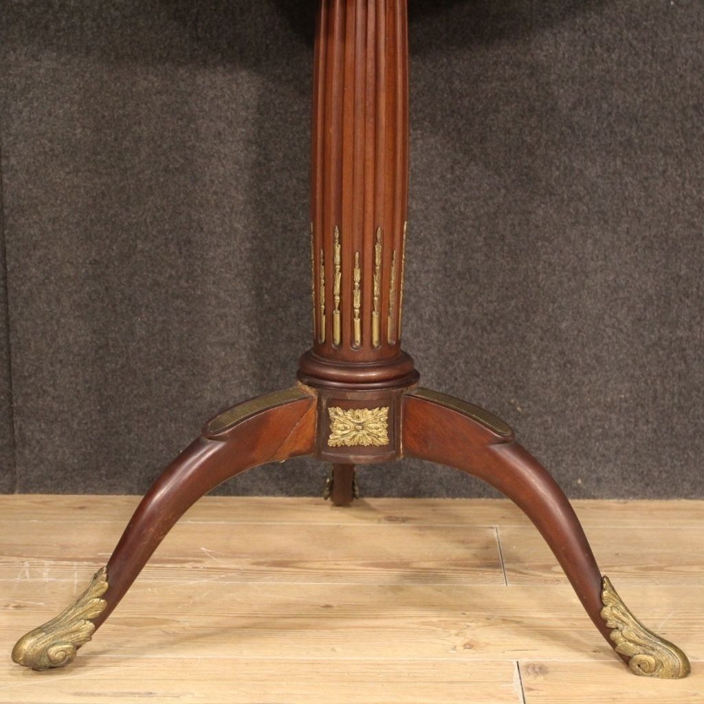 photo for sale French Round Side Table In Mahogany Wood Of The Early 20th Century