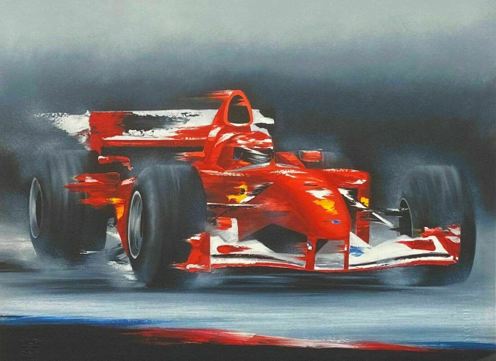 Victor Spahn   Original Lithograph   Ferrari Sport Automobile Auto Racing