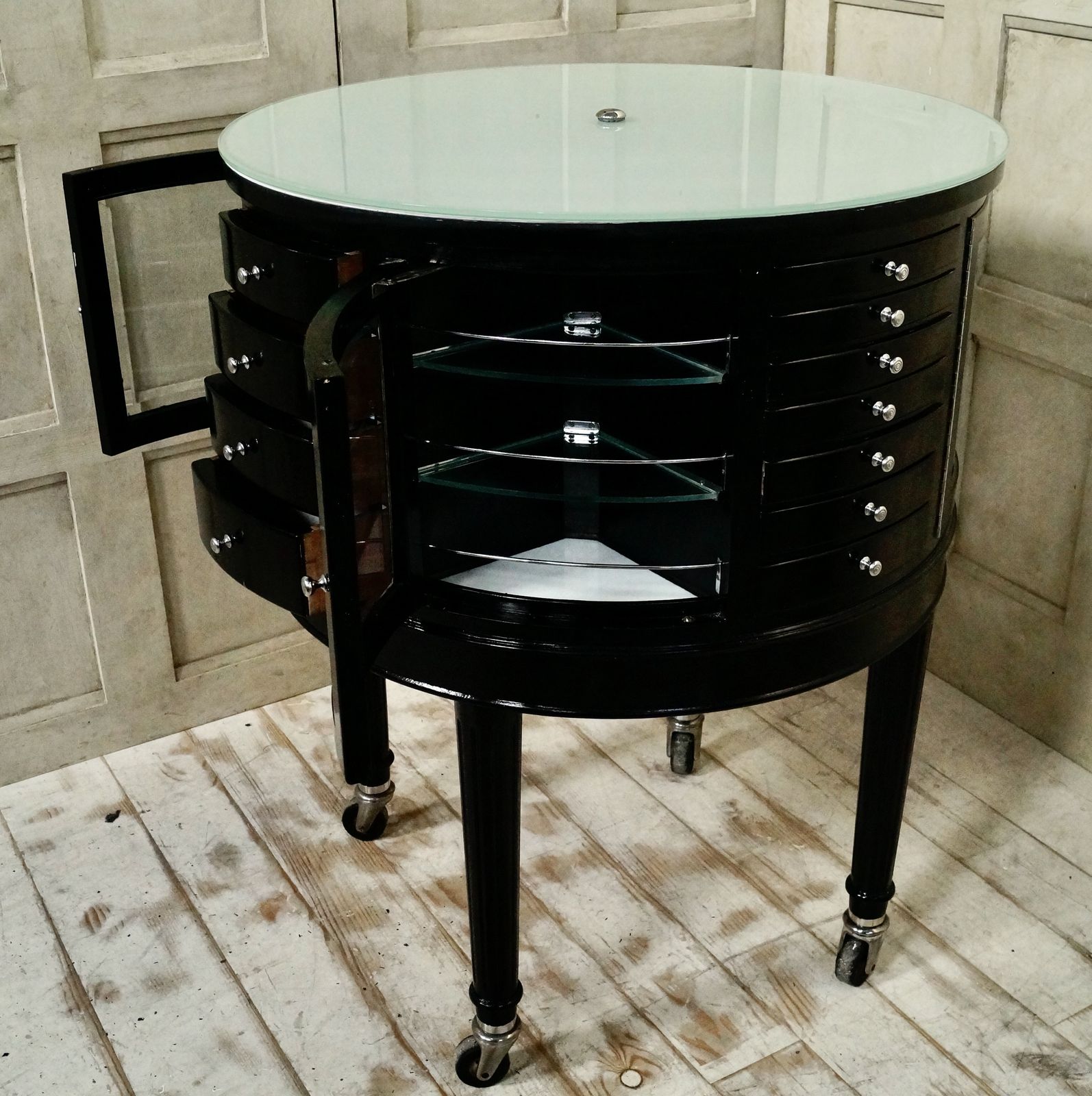 Antique English Oak Revolving Dental Cabinet photo Furniture