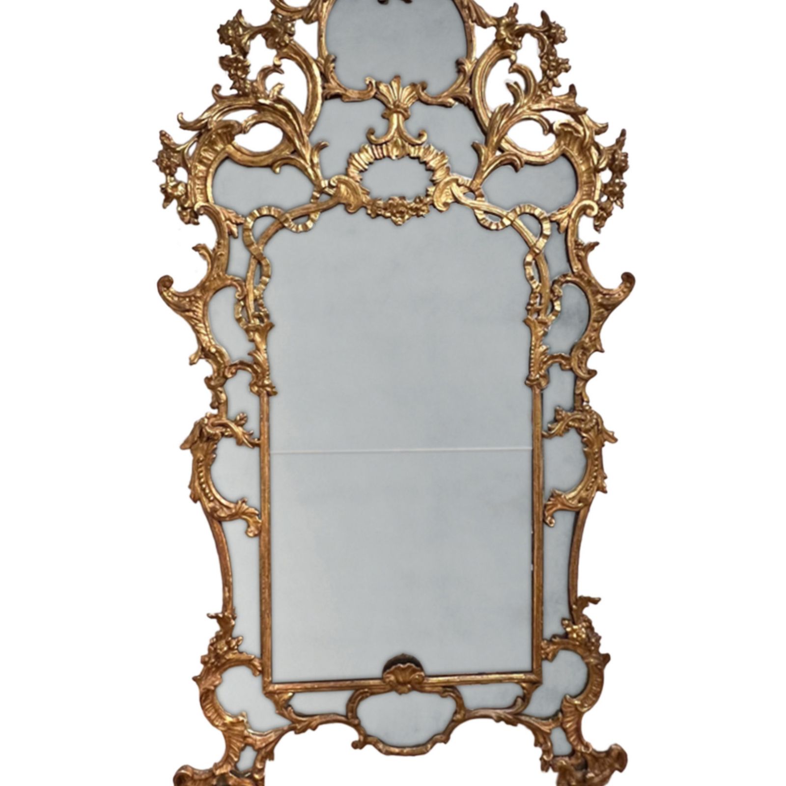 Grand Scale Carved Wood Italian Mid 18th Century Mirror photo vinterior
