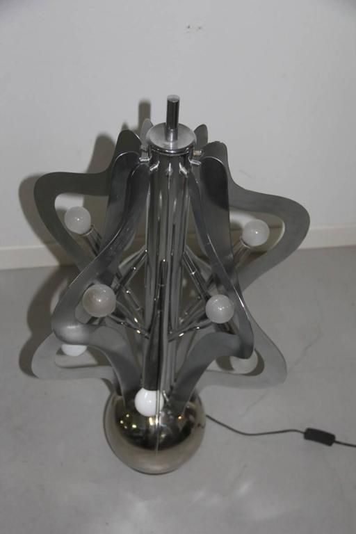 Lamp Floor Sculpture Design 1970s Italian Design Steel photo furniture