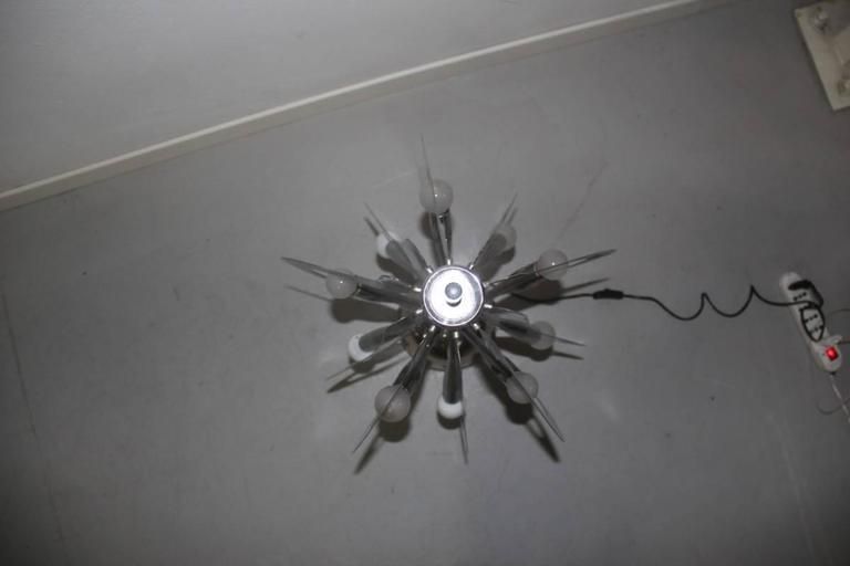 Lamp Floor Sculpture Design 1970s Italian Design Steel photo for sale