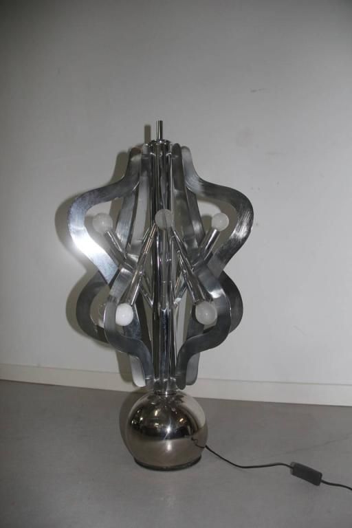 Lamp Floor Sculpture Design 1970s Italian Design Steel photo vintage