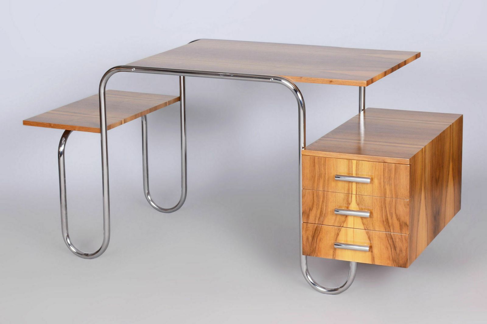 photo furniture Restored Bauhaus Writing Desk, By André Lurcat, Walnut, New Polish, Czech, 1930s