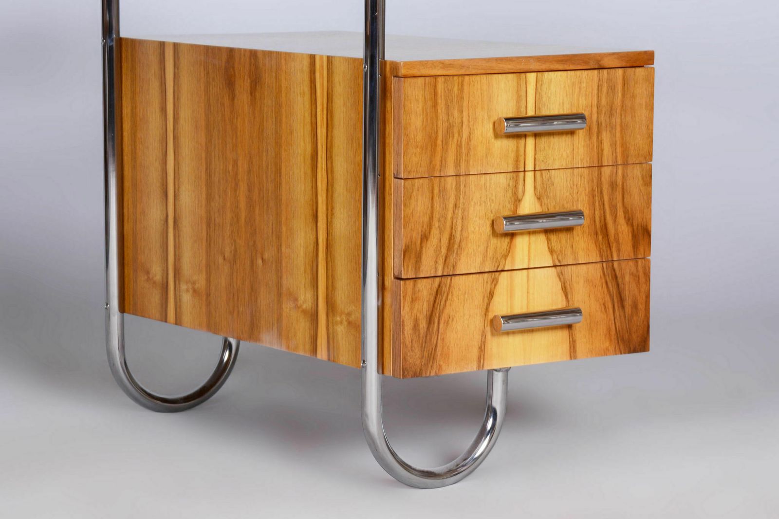 3350.0 Restored Bauhaus Writing Desk, By André Lurcat, Walnut, New Polish, Czech, 1930s photo