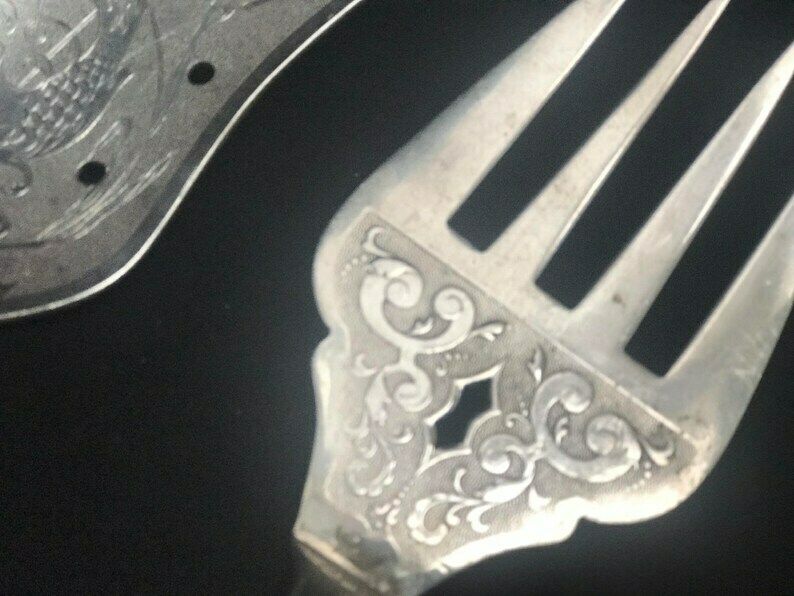 Fish Servers Cake Server Antique Wmf N Art Nouveau Silver Plated German Lifter Pie Server Wedding Cake Wedding Gift Romantic 1900s Slicer photo 190.0