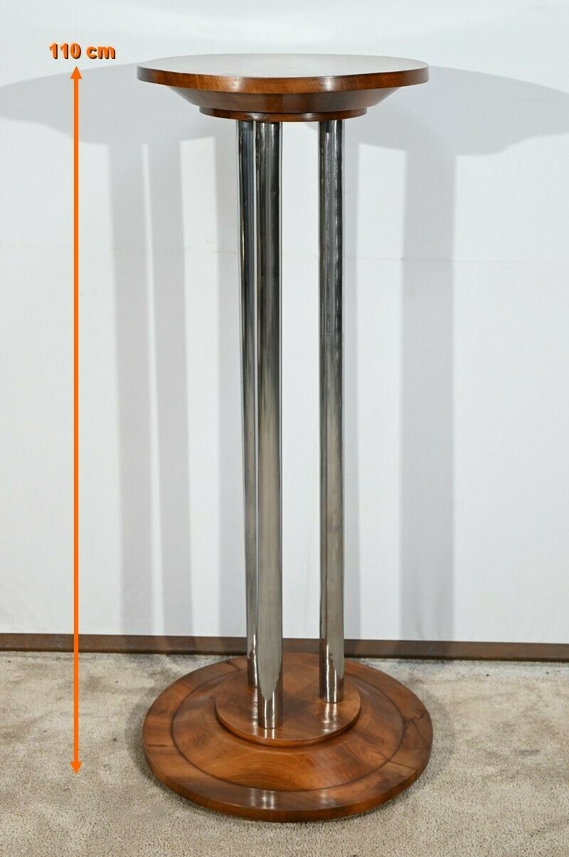 Bolster In Walnut And Chromed Metal, Art Deco – 1930 photo furniture