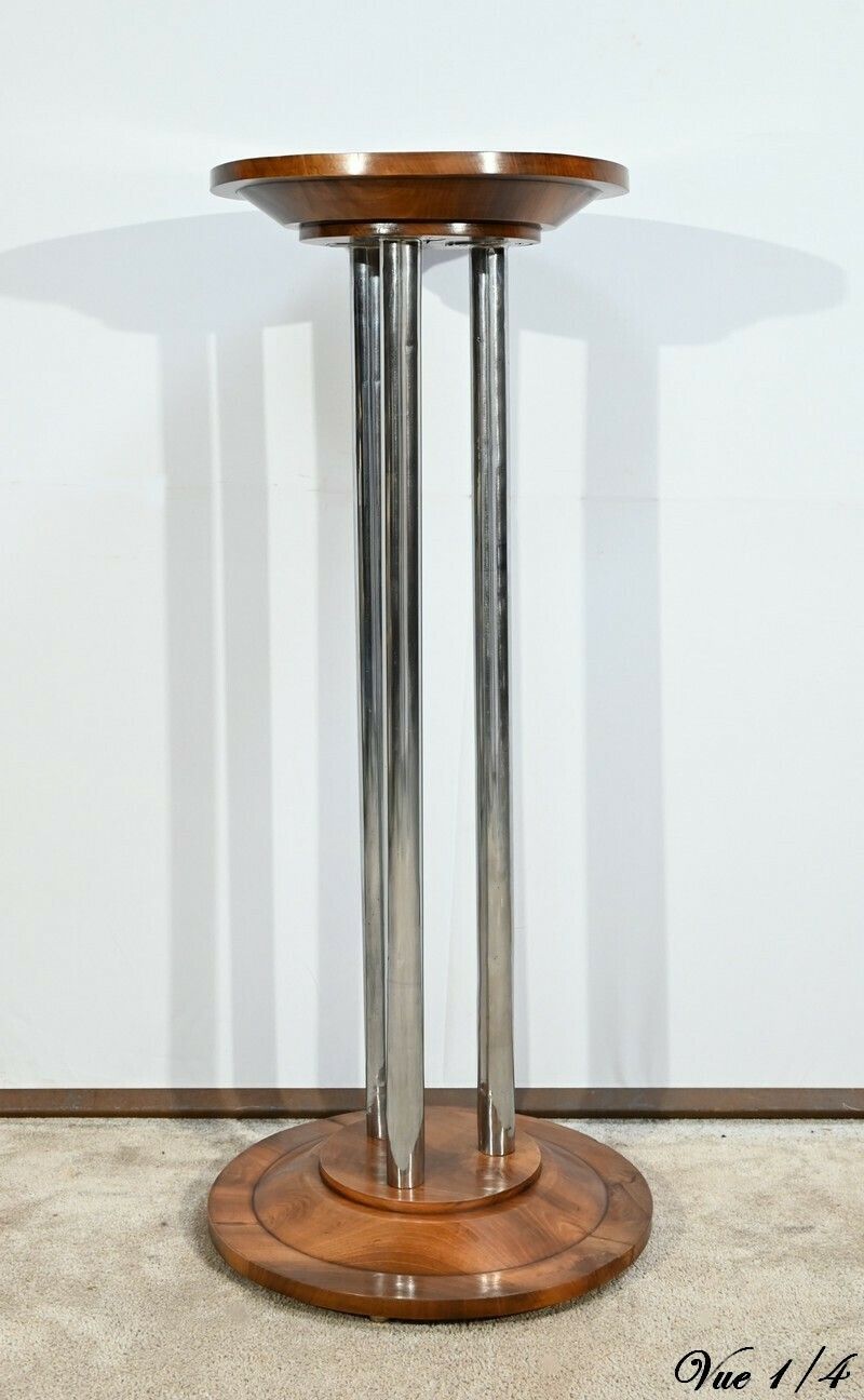 2069.9677415700003 Bolster In Walnut And Chromed Metal, Art Deco – 1930 photo
