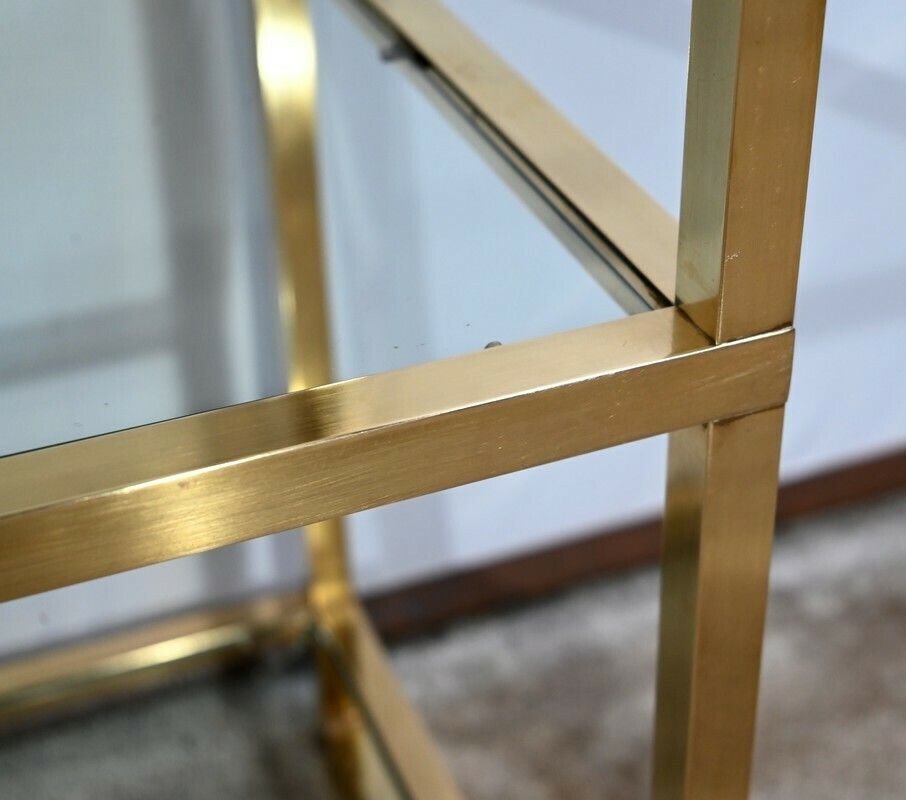 Furniture 4 Tier Shelf In Brass And Glass, Vandel Taste – 1970 photo