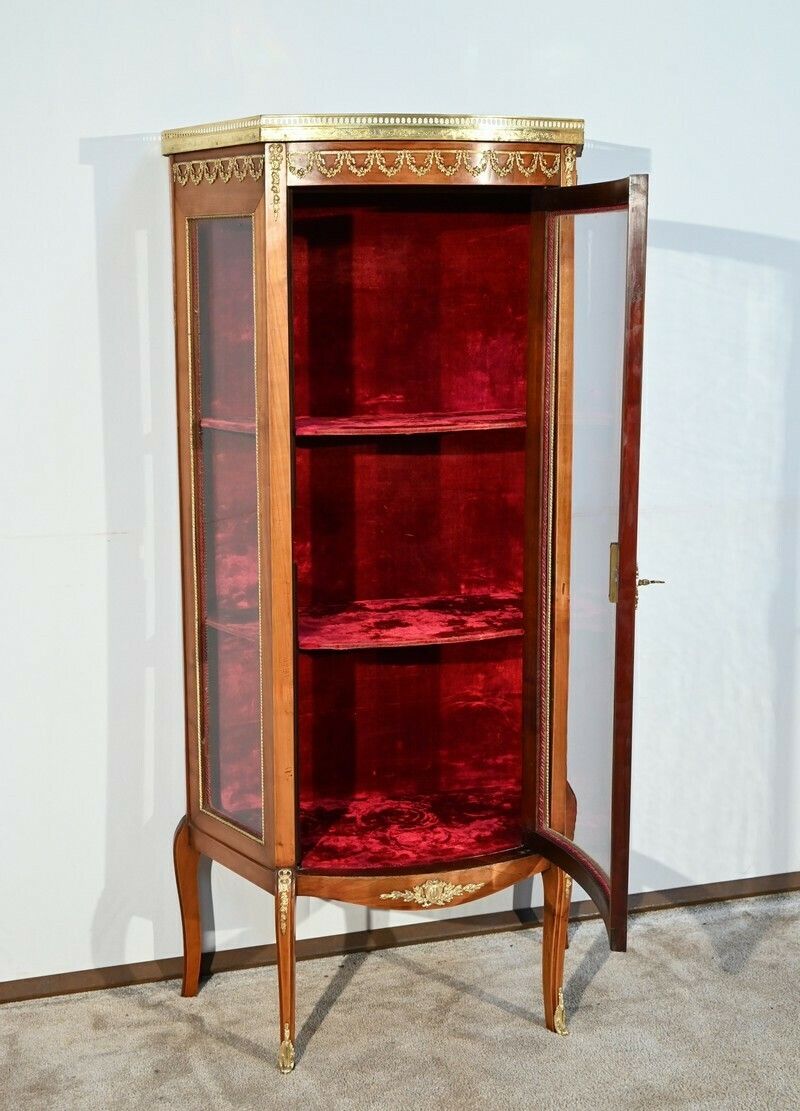 Small Showcase In Light Cherry, Louis XV/Louis XVI Transition – Early 20th Century photo Furniture