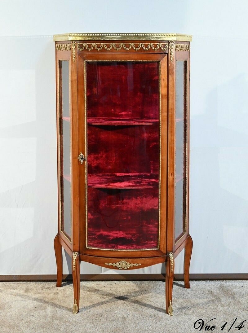 Small Showcase In Light Cherry, Louis XV/Louis XVI Transition – Early 20th Century photo 2971.2177415700003