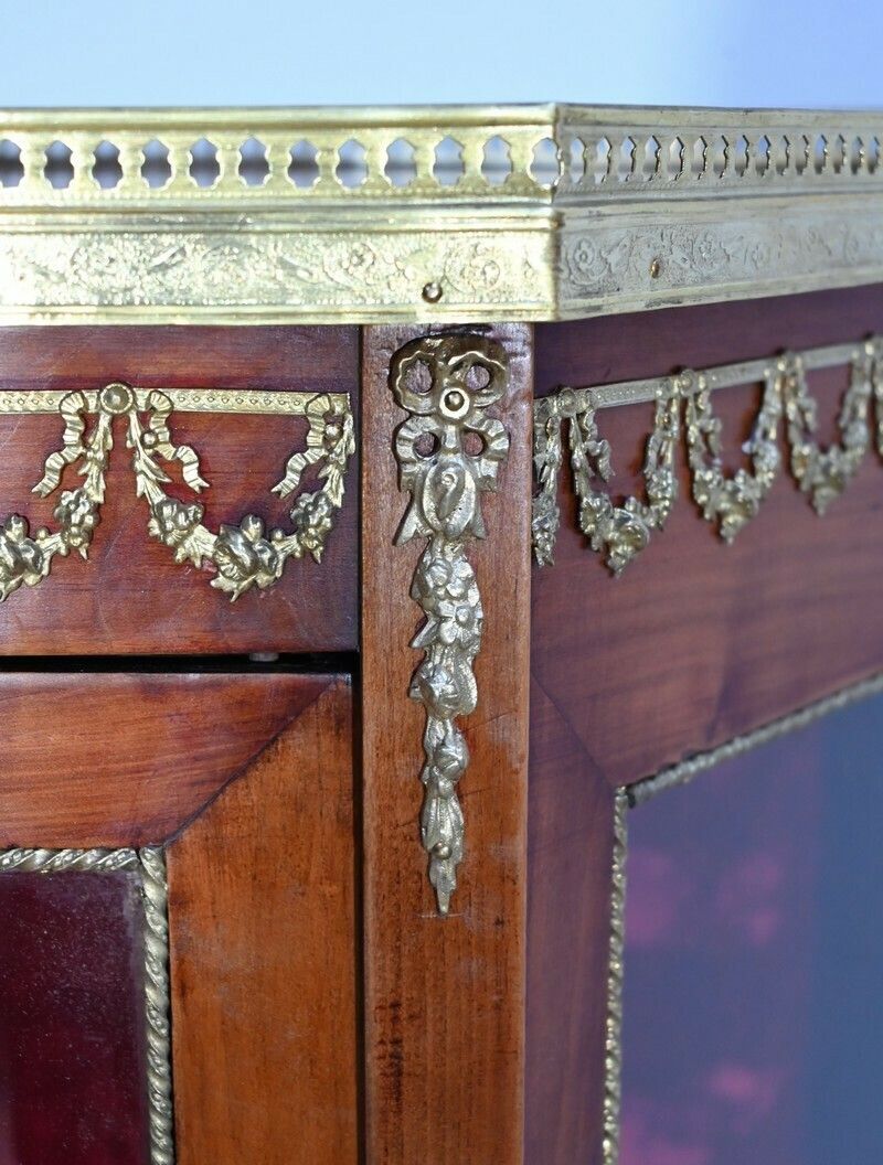 photo for sale Small Showcase In Light Cherry, Louis XV/Louis XVI Transition – Early 20th Century