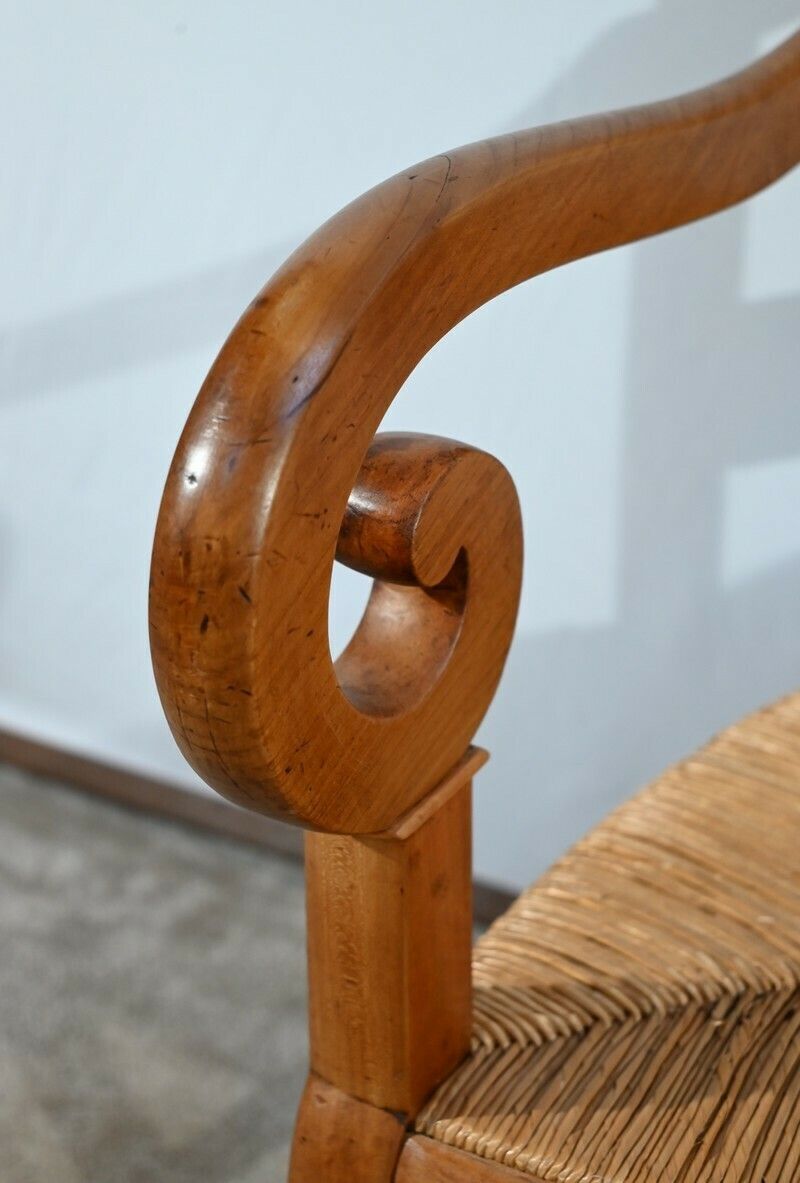 2521.00806435 Pair Of Estate Armchairs In Solid Cherry, Restoration Period – 1st Part 19th photo