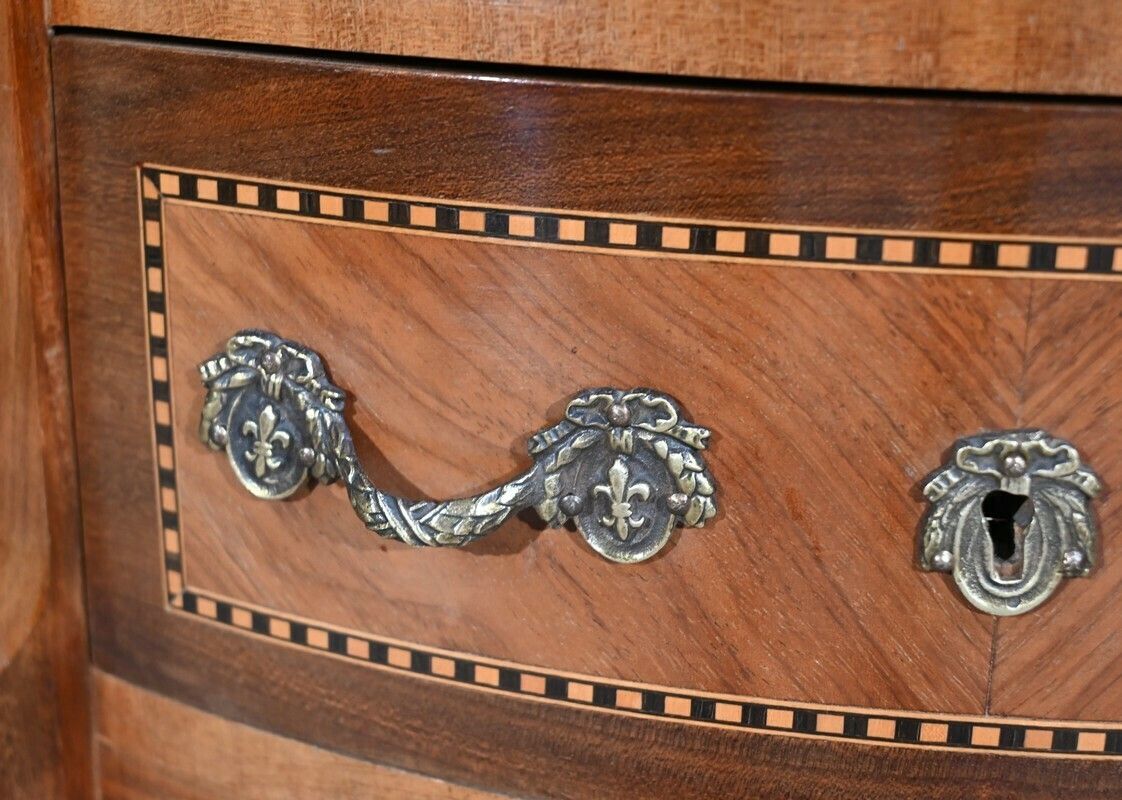 photo vinterior Small Half Moon Chest Of Drawers In Rosewood, Louis XV/Louis XVI Transition Style – 1st Part 20th